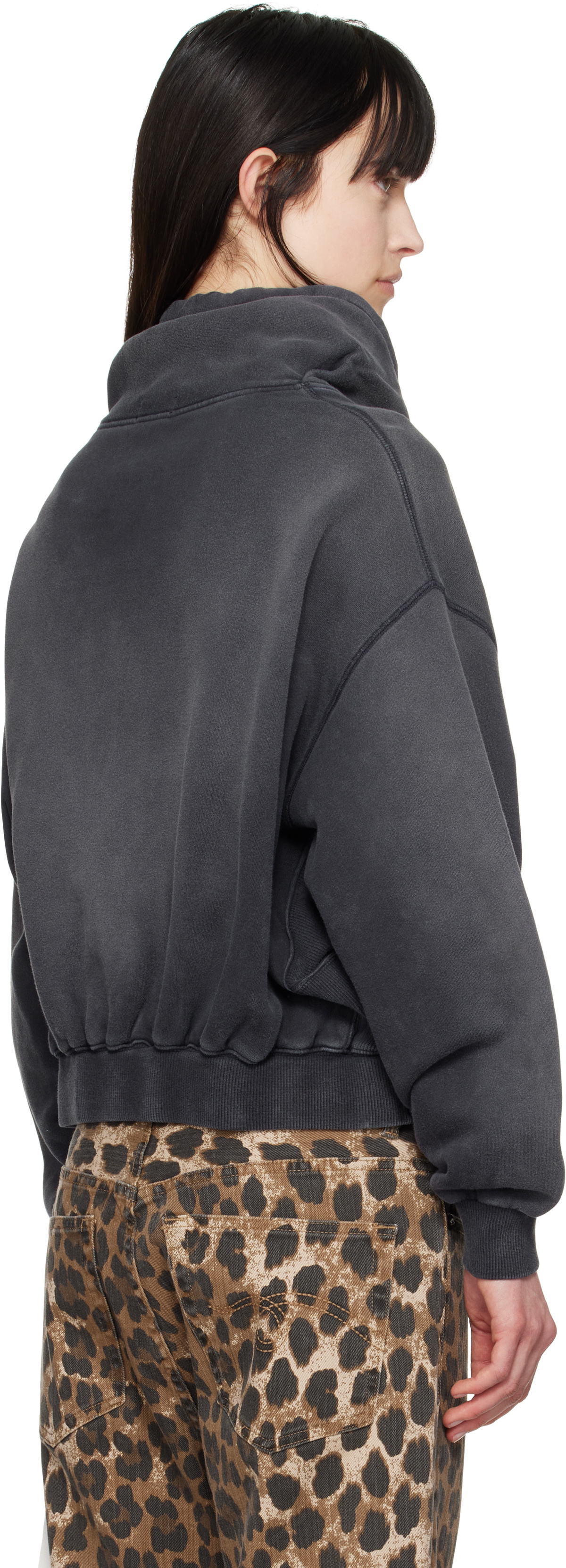 R13 Navy Balloon Popover Hoodie