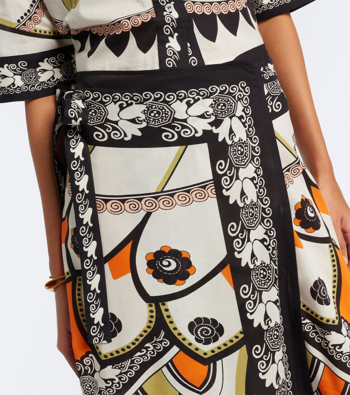La DoubleJ Sarong printed cotton muslin wrap skirt