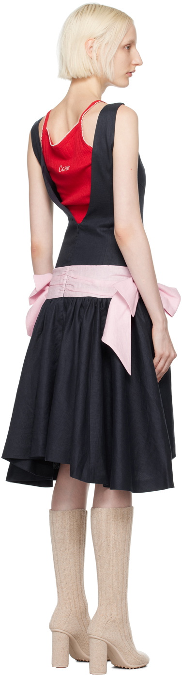 Caro Editions Navy Margrethe Midi Dress