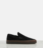 The Row MH suede slip-on shoes