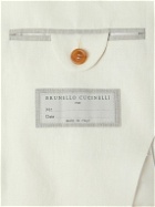 Brunello Cucinelli - Double-Breasted Linen Suit Jacket - White