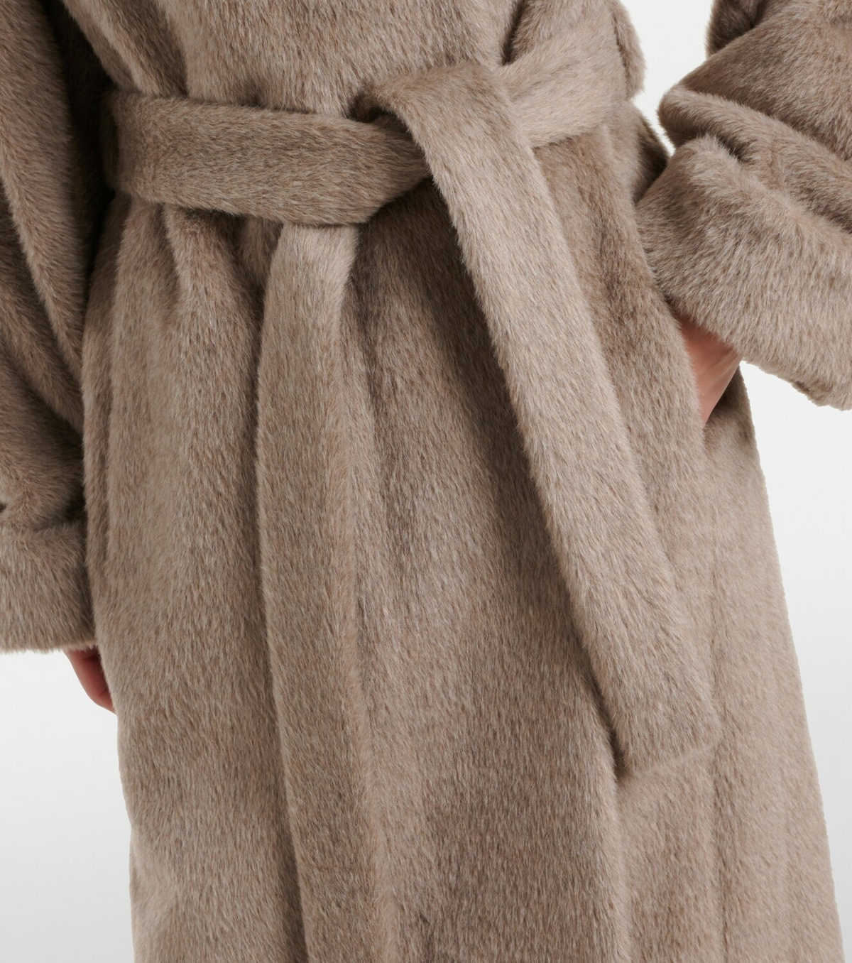 Loro Piana Maria alpaca and wool wrap coat