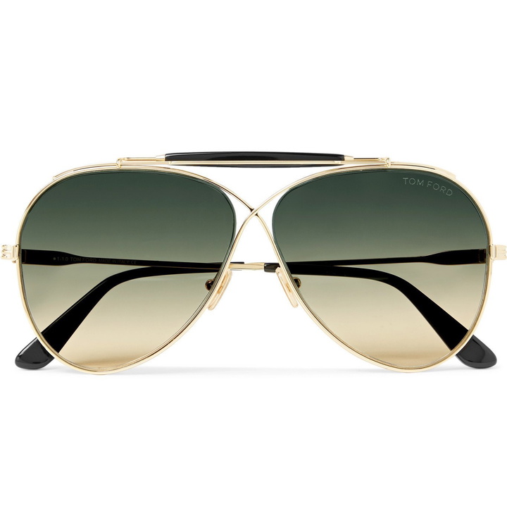 Photo: TOM FORD - Holden Aviator-Style Gold-Tone and Acetate Sunglasses - Gold