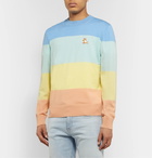 Maison Kitsuné - Logo-Appliquéd Striped Merino Wool Sweater - Multi