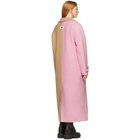 MSGM Beige and Pink Two-Tone Long Coat