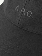 A.P.C. - Charlie Logo-Embroidered Wool-Blend Baseball Cap - Black
