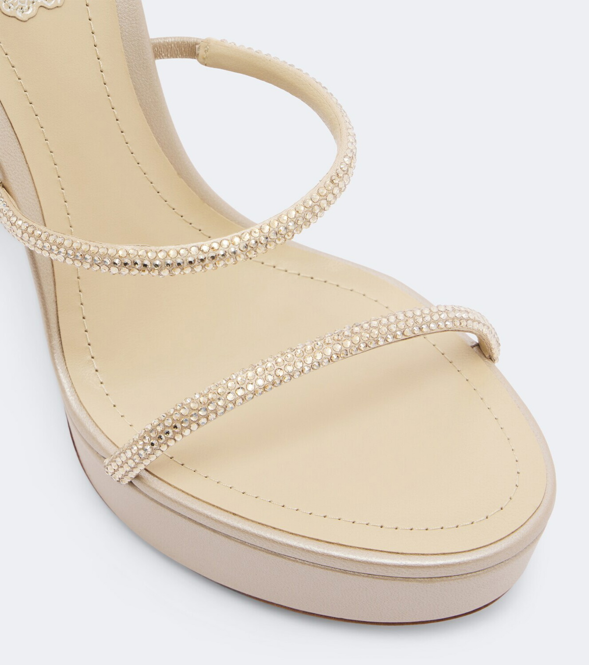 Rene Caovilla Cleo embellished satin platform sandals