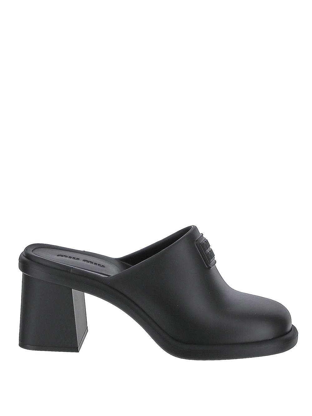 Miu Miu Embossed Logo Mules Miu Miu