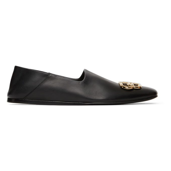 Cosy BB Patent Leather Slippers in Black - Balenciaga