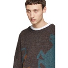 Dsquared2 Brown and Blue Fin 5 Crewneck Sweater