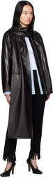 Nour Hammour Black Esme Leather Scarf