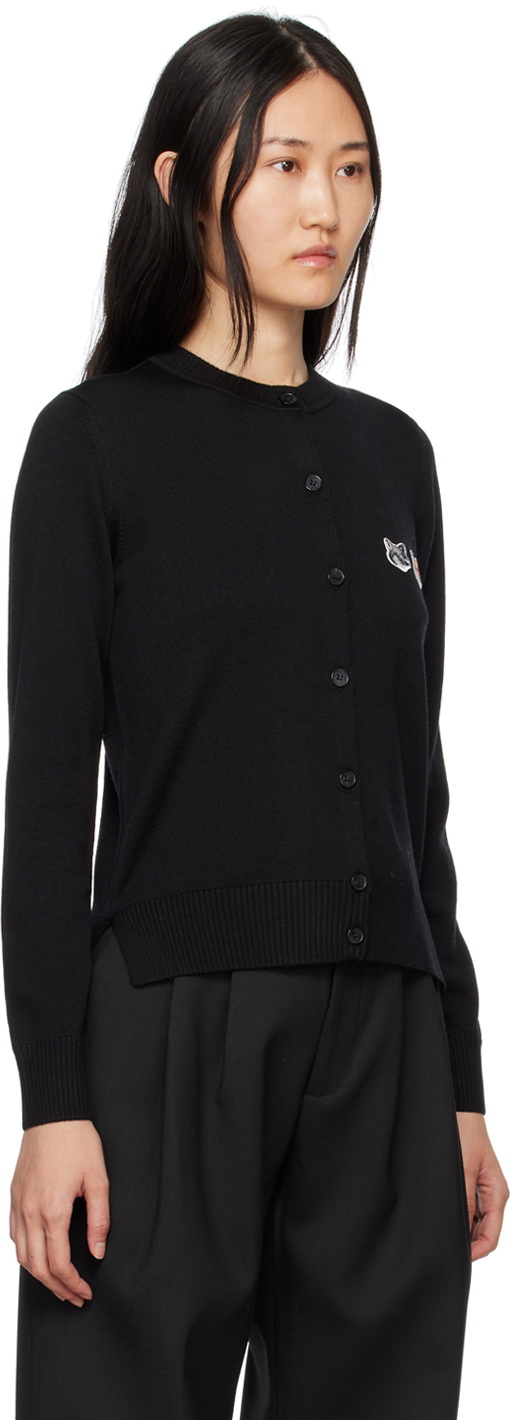 Maison Kitsuné Black Double Fox Head Cardigan Maison Kitsune