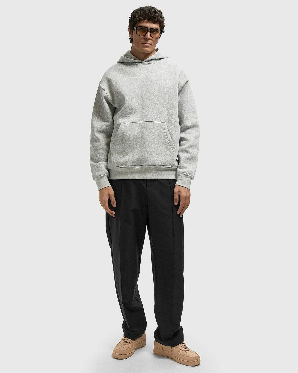 Jordan Brooklyn Fleece Pullover Hoodie Grey Mens Hoody
