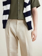NN07 - Kay 1454 Straight-Leg Pleated Linen Trousers - Neutrals