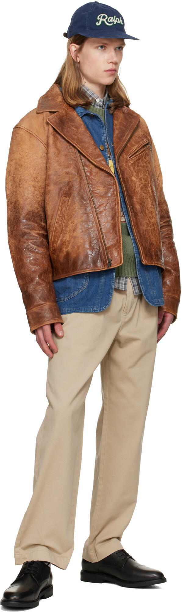 Polo Ralph Lauren Brown Leather Moto Jacket