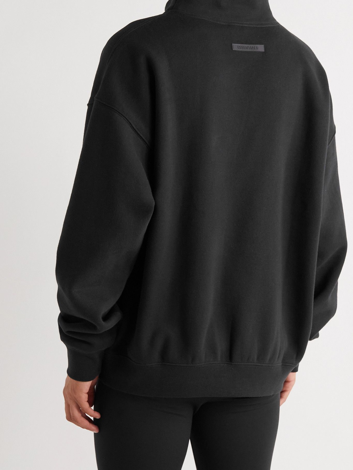 fear of god essentials logo print cotton blend jersey sweatshirt