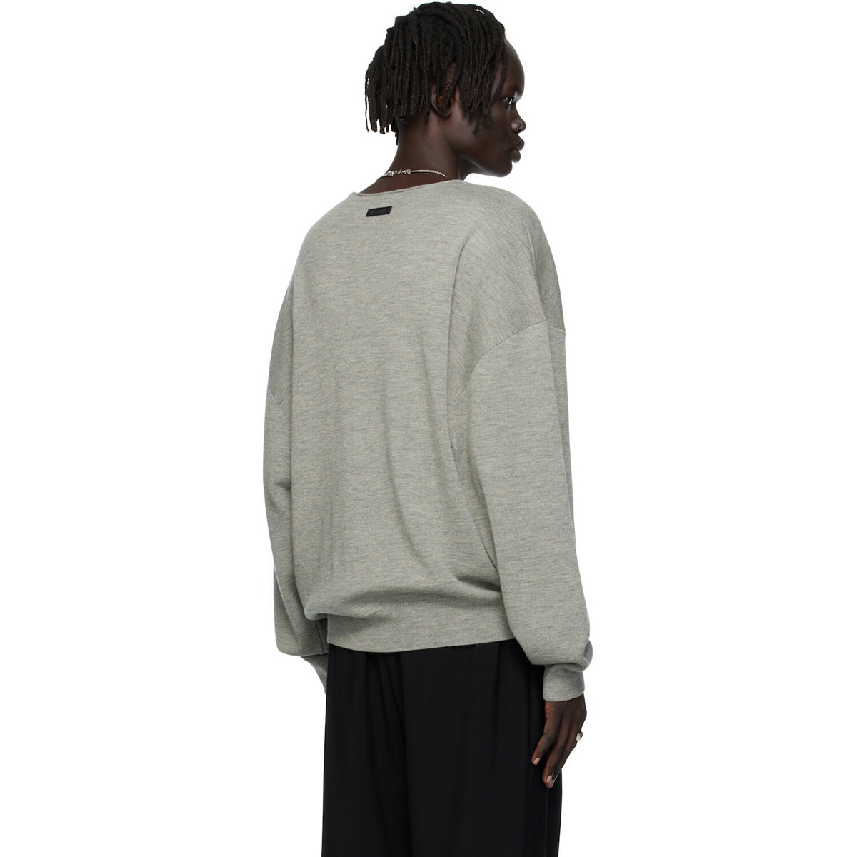 Fear of God ESSENTIALS Gray Long Sleeve Crewneck Sweater