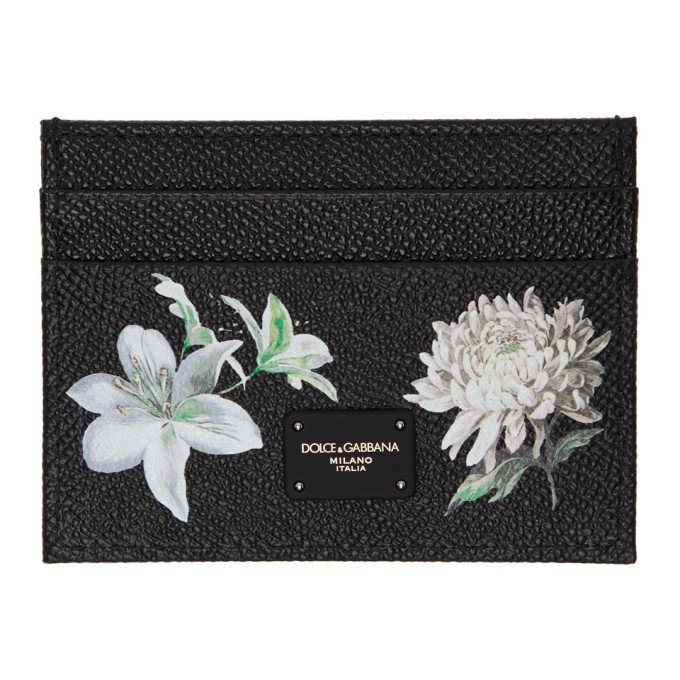Photo: Dolce and Gabbana Black Flower Logo Card Holder