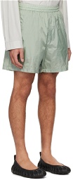 AMOMENTO Green Banding Shorts