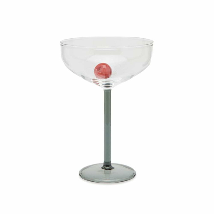 Photo: Maison Balzac Manhattan Cocktail Glass in Smoke/Clear/Red