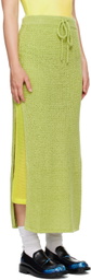 The Elder Statesman Green Selerino Net Midi Skirt