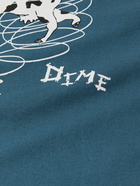 DIME - Twister Printed Cotton-Jersey T-Shirt - Blue