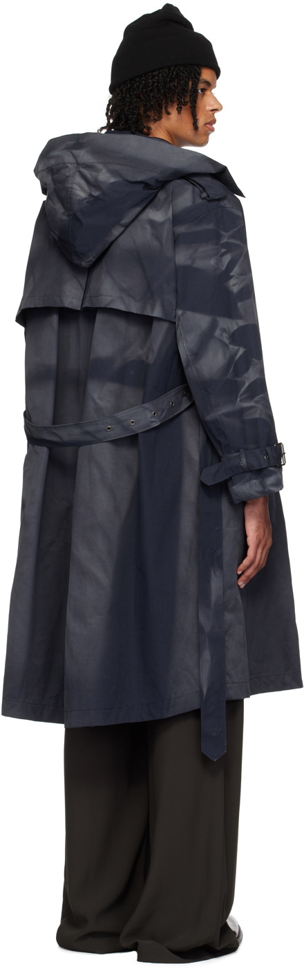 JiyongKim Navy Sun-Bleached Trench Coat