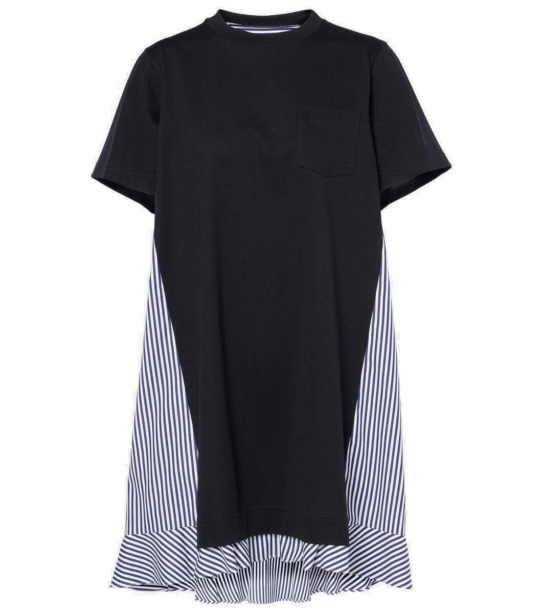 Sacai Striped cotton minidress Sacai