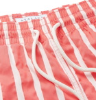 Atalaye - Suertea Short-Length Striped Cotton-Blend Swim Shorts - Red