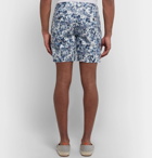Club Monaco - Baxter Slim-Fit Floral-Print Linen and Cotton-Blend Twill Shorts - Blue