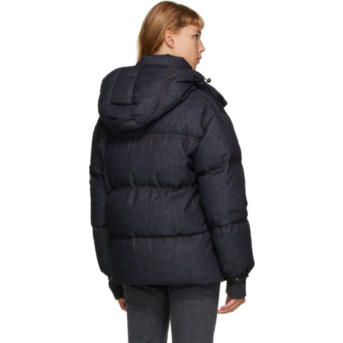 Moncler Navy Down Denim Kundogi Coat Moncler