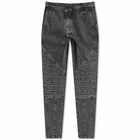 Balmain Men's Washed Biker Jean in Black