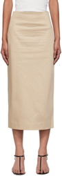 GIA STUDIOS Beige Marisol Midi Skirt