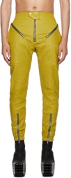 Rick Owens Green Easy Strobe Leather Cargo Pants