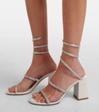 Rene Caovilla 80 embellished satin sandals