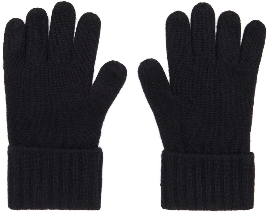 Burberry Black Cashmere Logo & 'Kingdom' Gloves