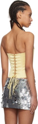GUIZIO Yellow Satin Corset Top