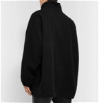 Balenciaga - Oversized Logo-Embroidered Virgin Wool-Fleece Zip-Up Sweatshirt - Black
