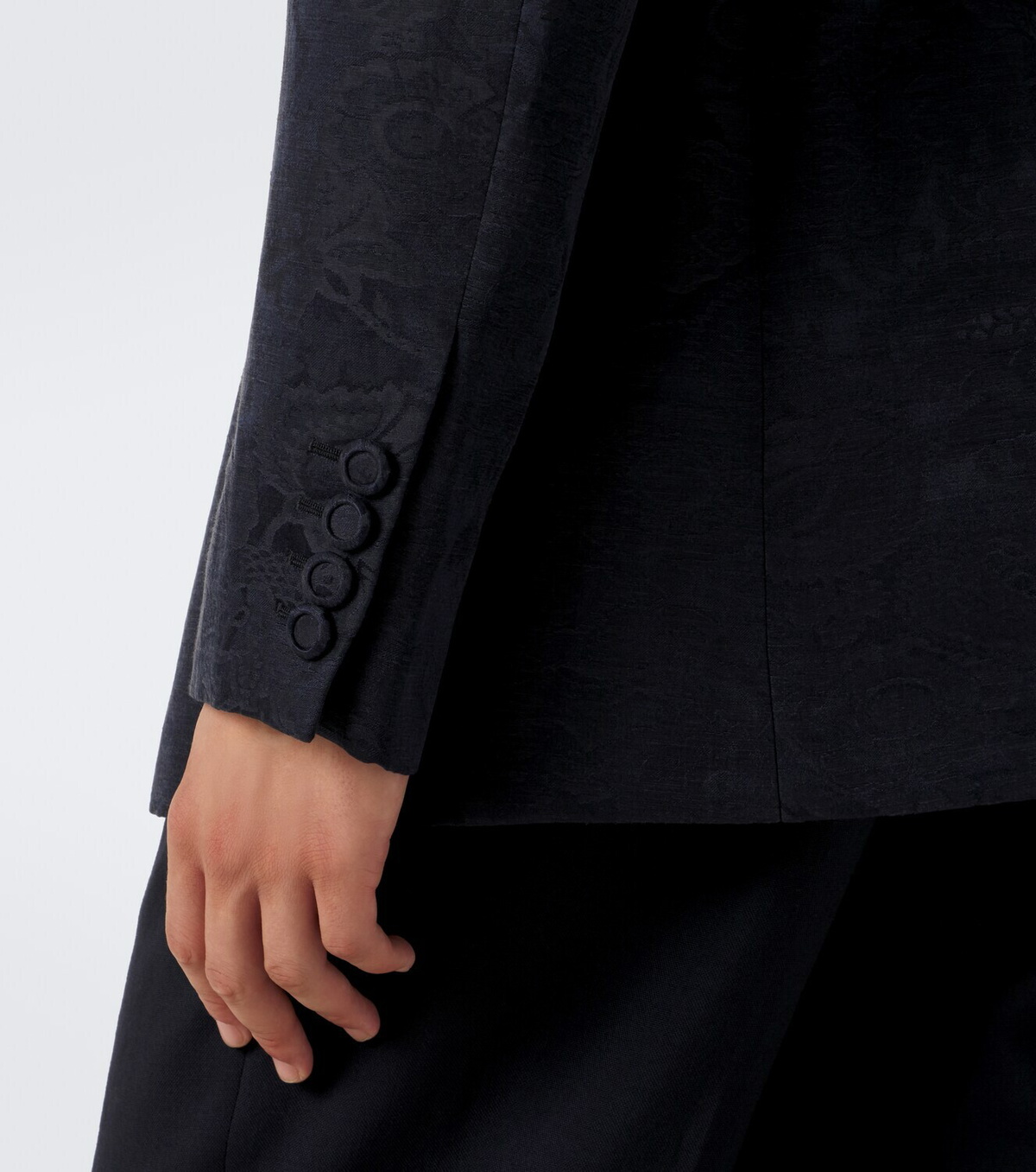 Valentino Floral jacquard linen and silk blazer