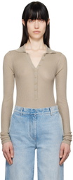 The Frankie Shop Beige Solana Polo Bodysuit