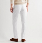 Saman Amel - Tapered Pleated Linen Trousers - White