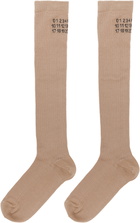 MM6 Maison Margiela Tan Knee-High Socks