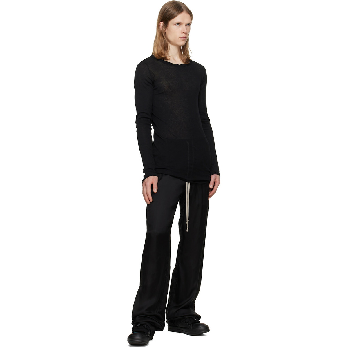 Rick Owens Black Tower Dietrich Drawstring Trousers