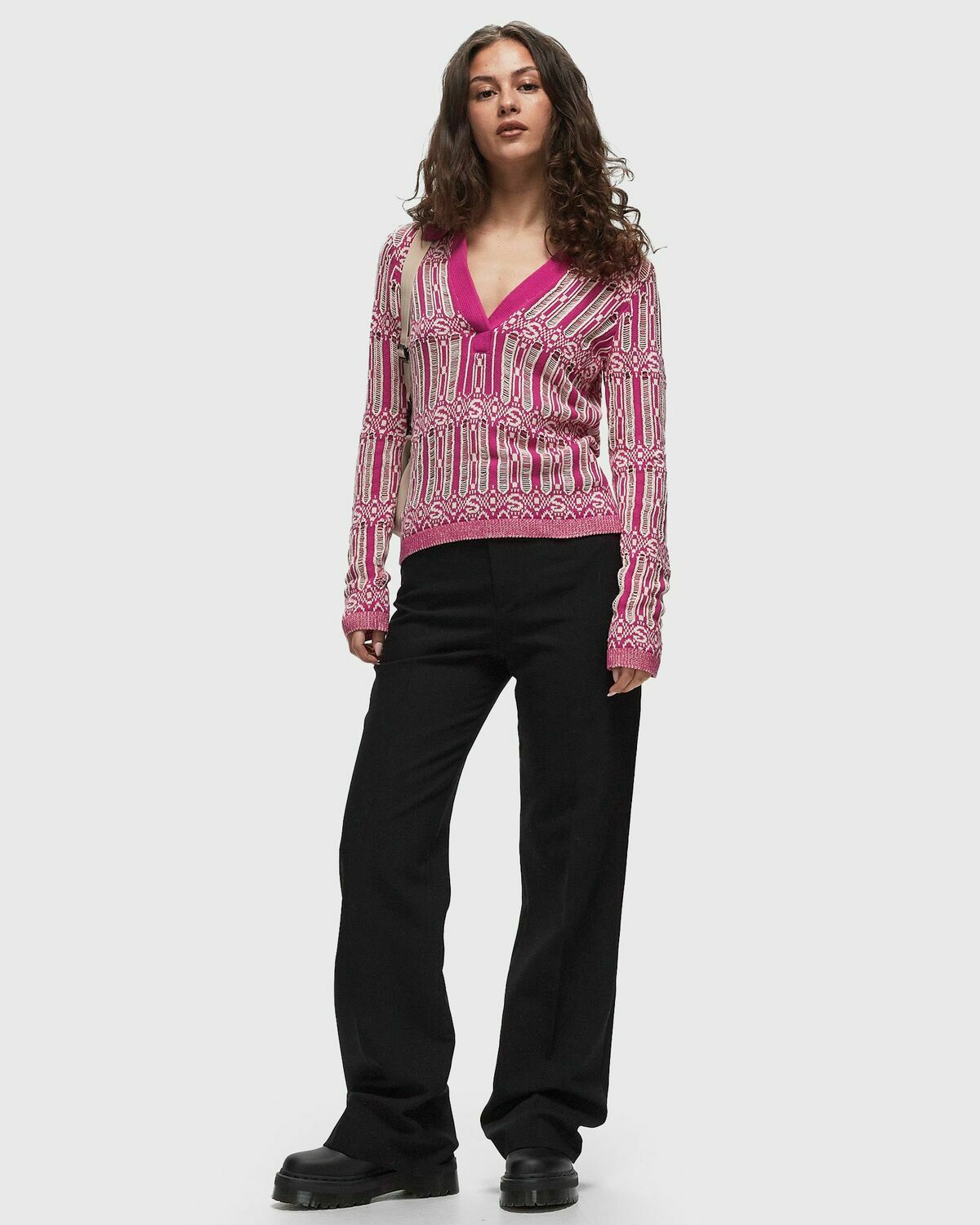 Stine Goya Kiza, 2031 Graphic Knit Pink Pullovers