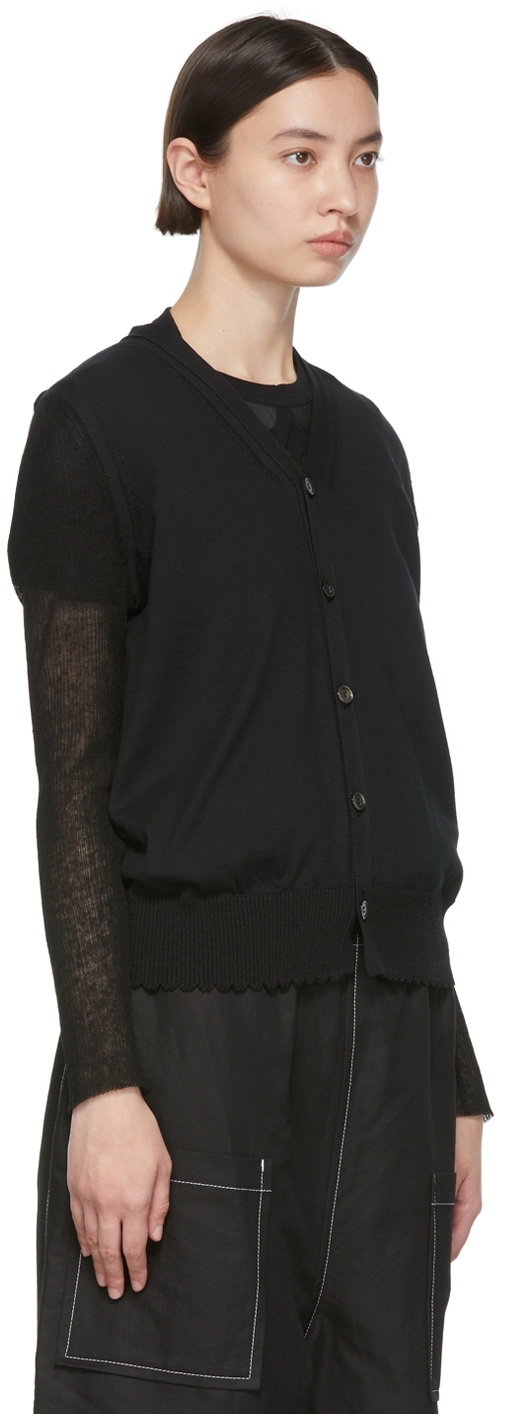Tricot Comme des Garçons Black Cotton Cardigan