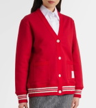Thom Browne 4-Bar bouclé-trimmed cotton cardigan