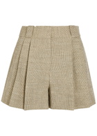 Blaze Milano Selle Pleated Cotton-blend Shorts Beige