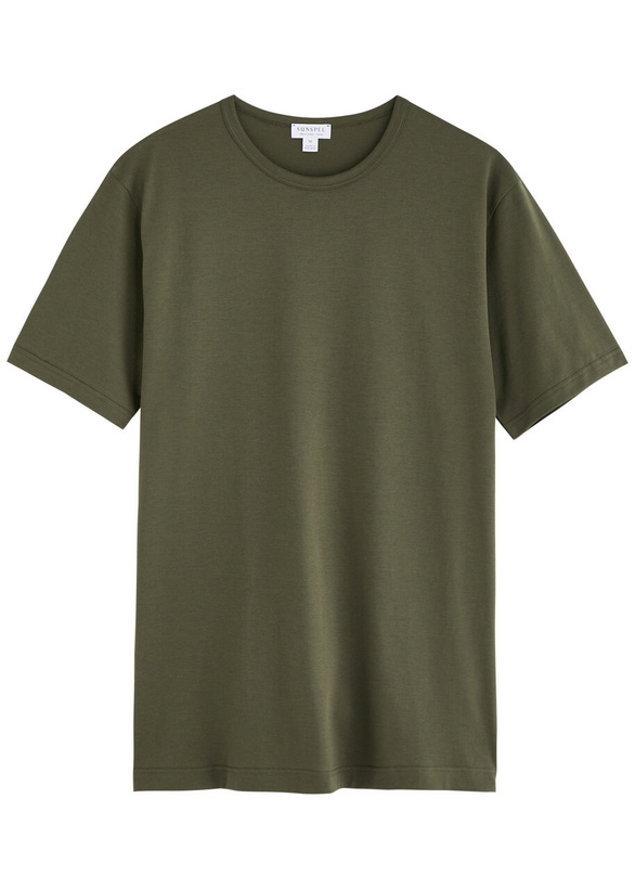 Photo: Sunspel Cotton T-shirt Dark Green