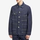 Kenzo Men's Ticking Stripe Relaxed Chore Jacket in Blue