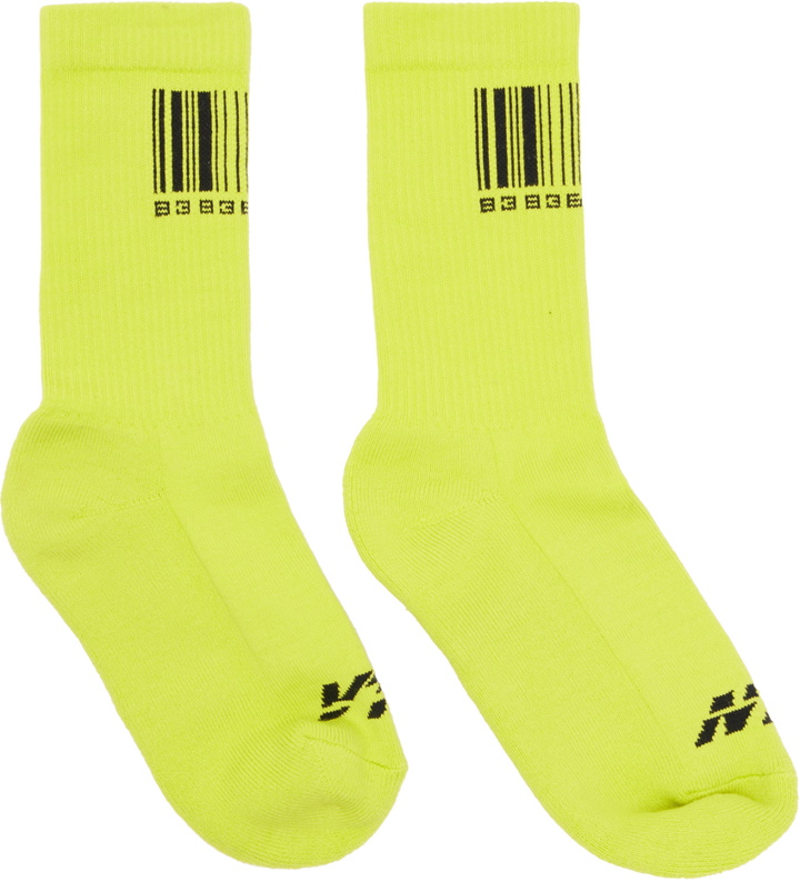 Photo: VTMNTS Yellow & Black Barcode Socks